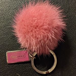 Coach pink mink keyring split ring